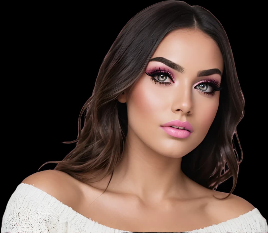 Woman showcasing eyelash makeup